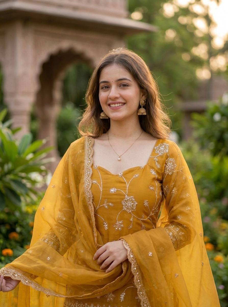 Saffron Yellow Heritage Tie-Back Set